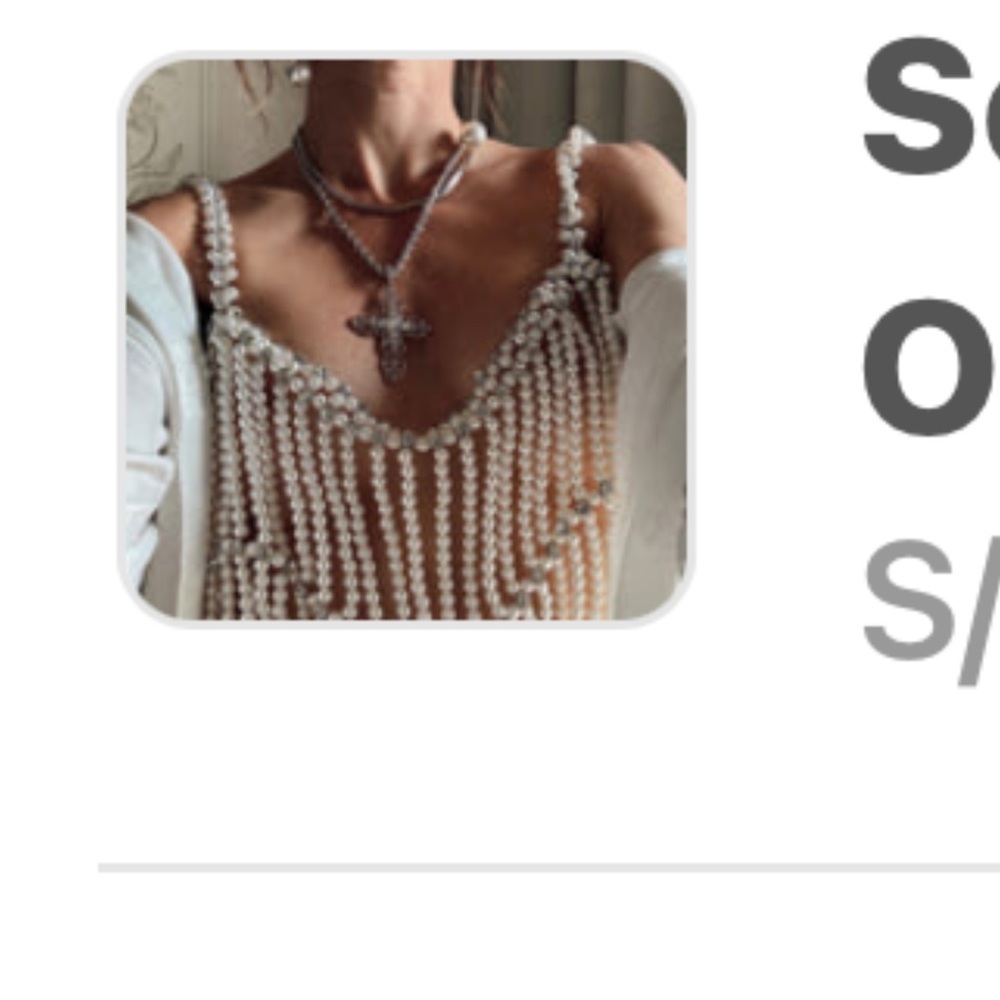 Beaded White and Cream Top